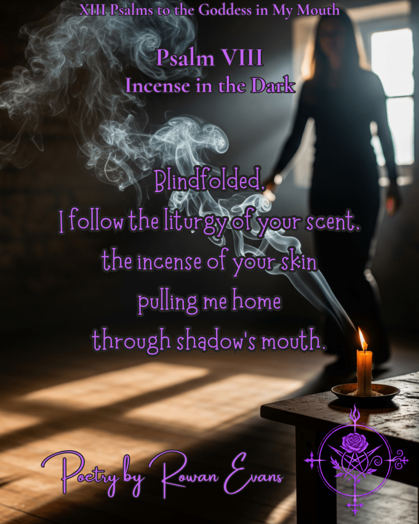 Curling smoke in dim candlelight, blurred figure following the trail in shadows.