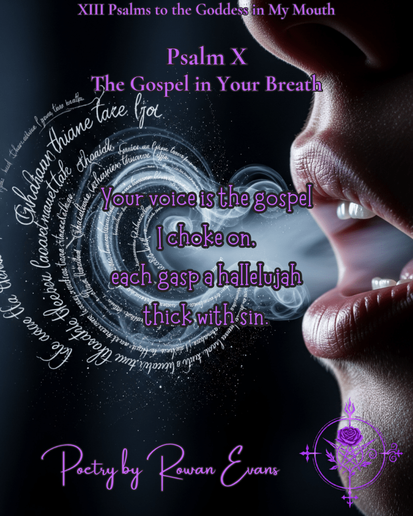 Mouth exhaling visible breath in darkness, shaped like whispered words in the cold air.