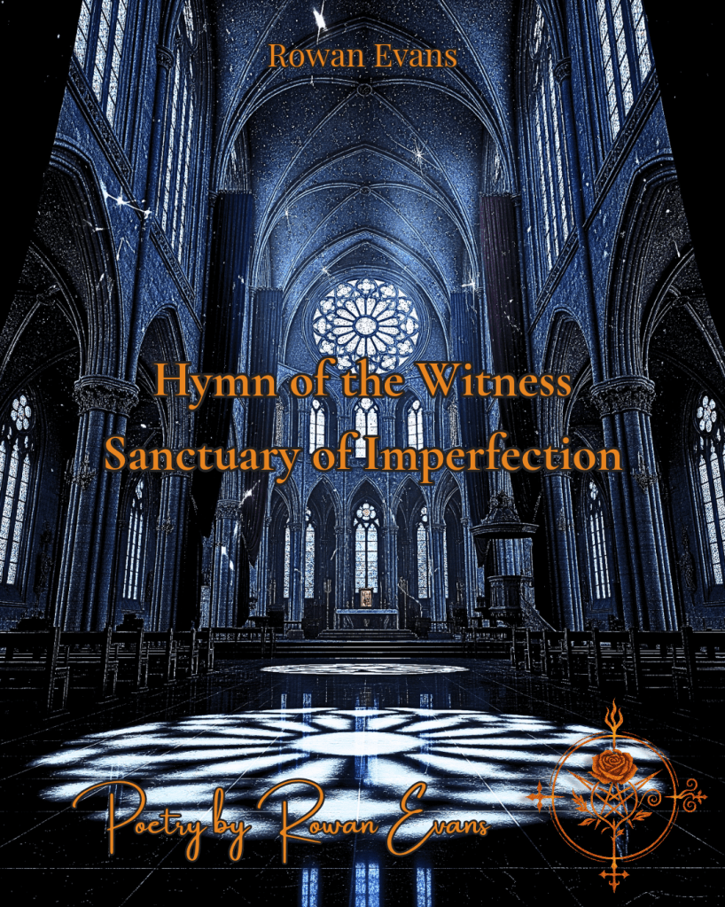 Interior of a gothic cathedral at twilight with moonlight through stained glass, velvet drapes, and celestial light casting shadows across the floor.