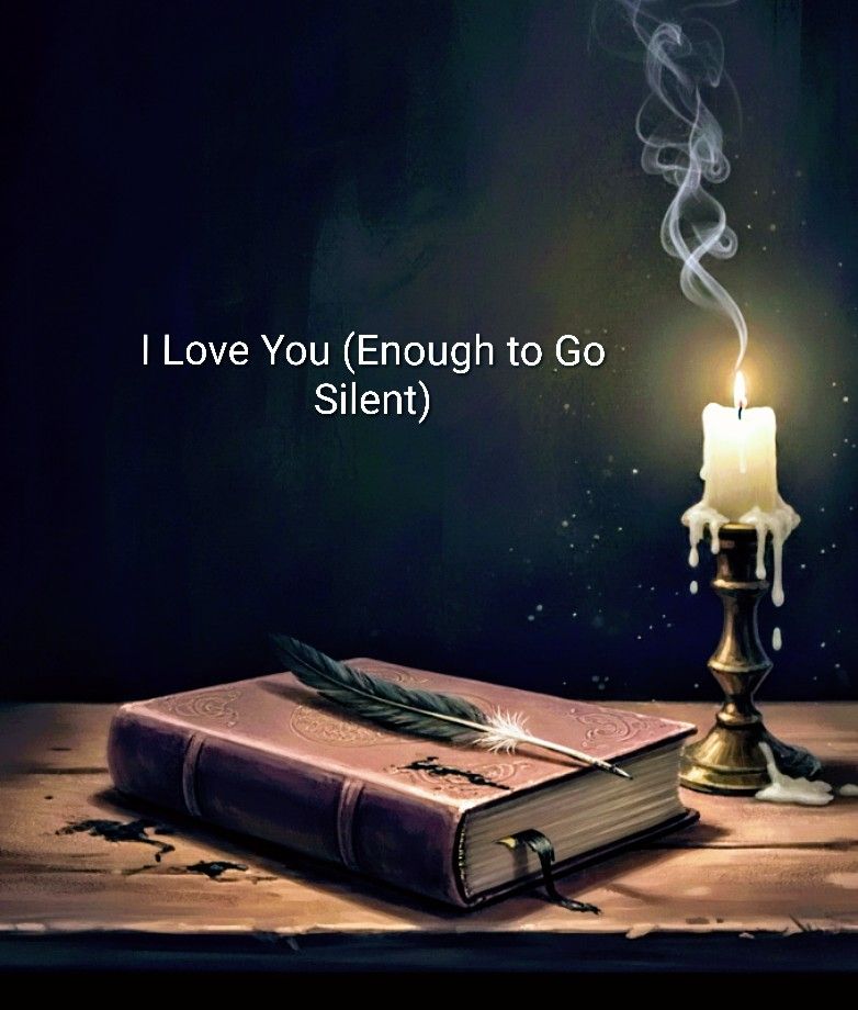 A quill and a closed journal beside a candle, representing silence, devotion, and poetic sacrifice.