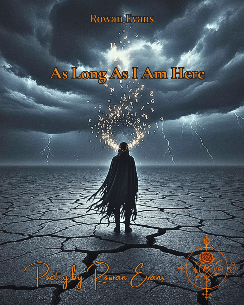 “Atmospheric neo-gothic scene of a lone figure standing on cracked concrete with glowing words swirling around them, representing voice and resistance.”