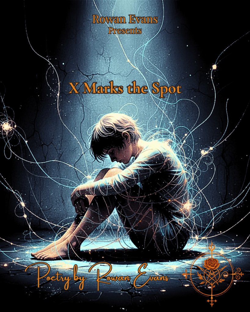 Person in a dimly lit, ethereal space, surrounded by glowing threads representing thoughts and inner turmoil.