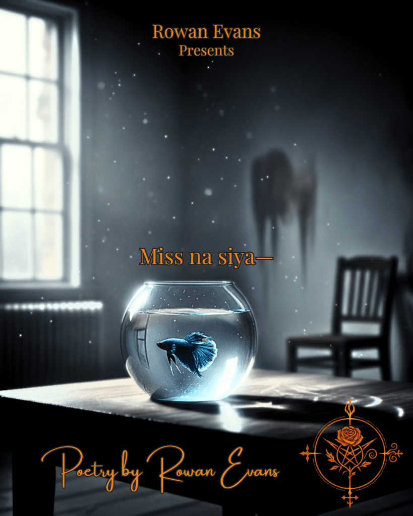 A small fish in a glowing bowl in an empty room, sunlight streaming in – evoking longing and absence.