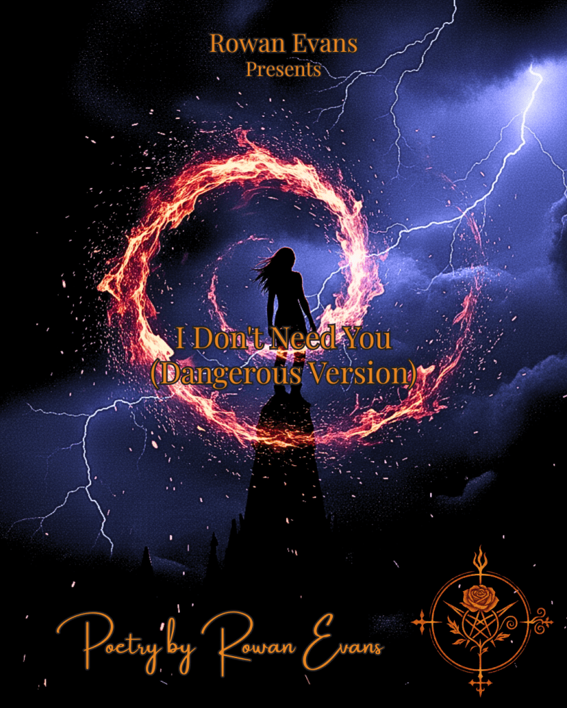 Lone figure standing under a stormy sky, surrounded by swirling sparks, symbolizing independence, intensity, and passionate desire.