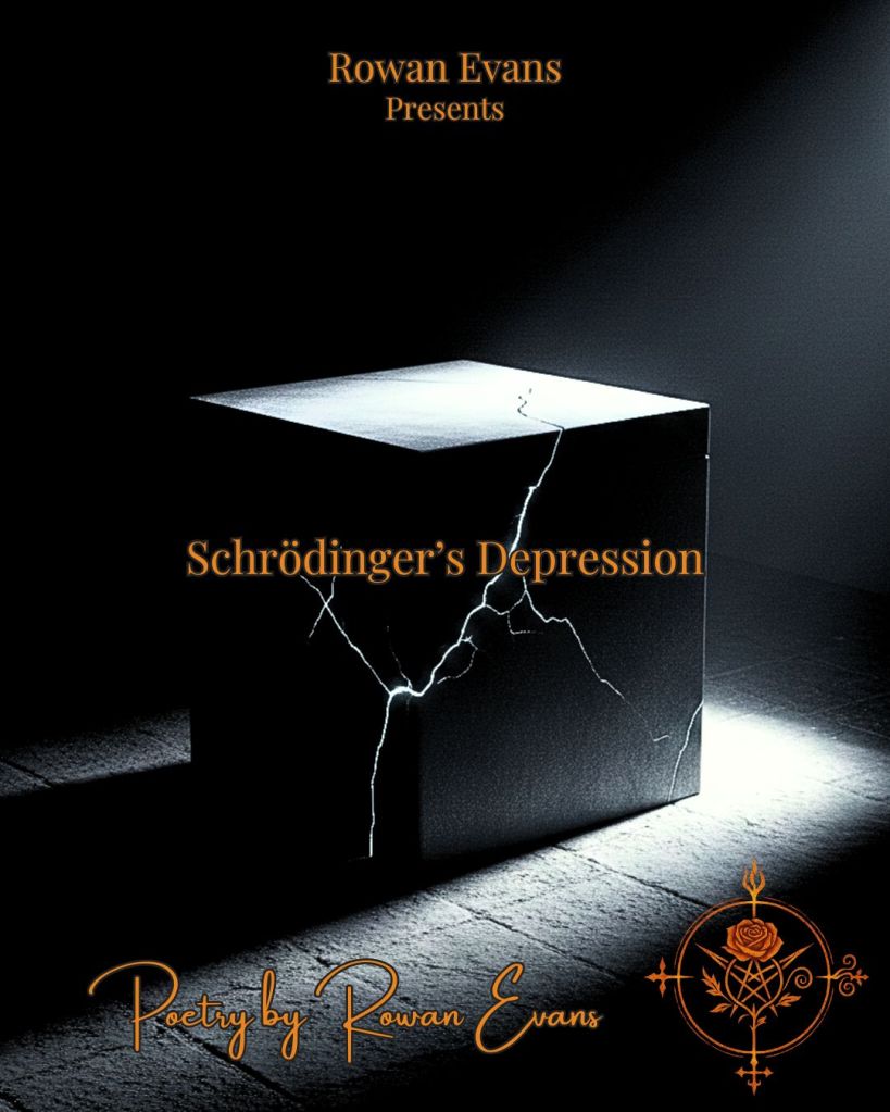 A closed box in shadow with light leaking through cracks, symbolizing emotional limbo and depression