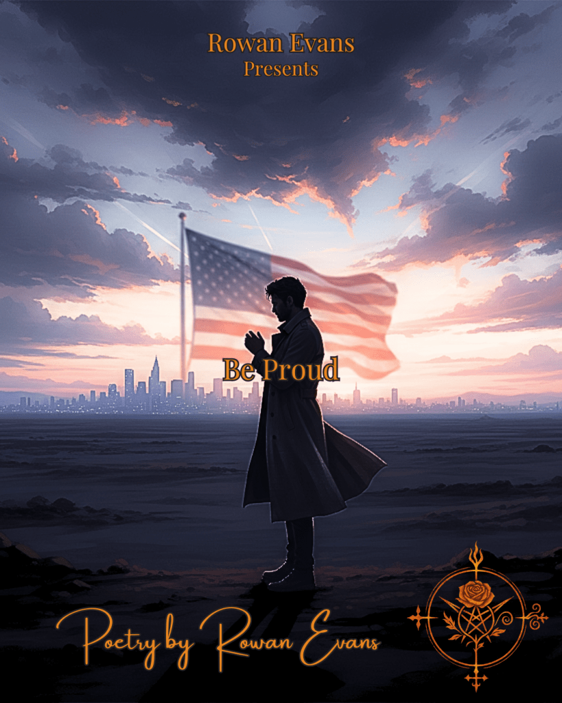 A solitary person standing apart from a distant city skyline under a dramatic evening sky.