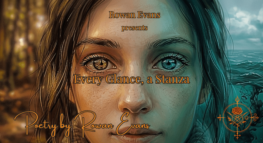 Close-up of expressive eyes reflecting natural elements like ocean, forest, and ink, symbolizing depth and emotion.