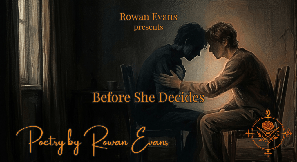 A person sitting alone with two overlapping silhouettes representing internal conflict between connection and fear