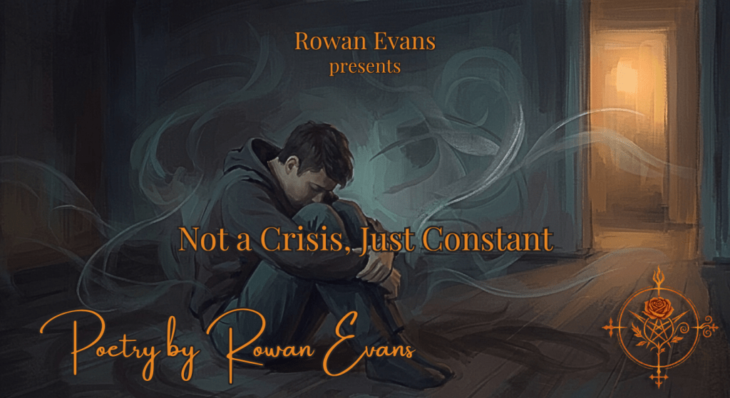 A person sitting alone in a dim room surrounded by shadowy shapes representing anxiety and quiet mental struggle