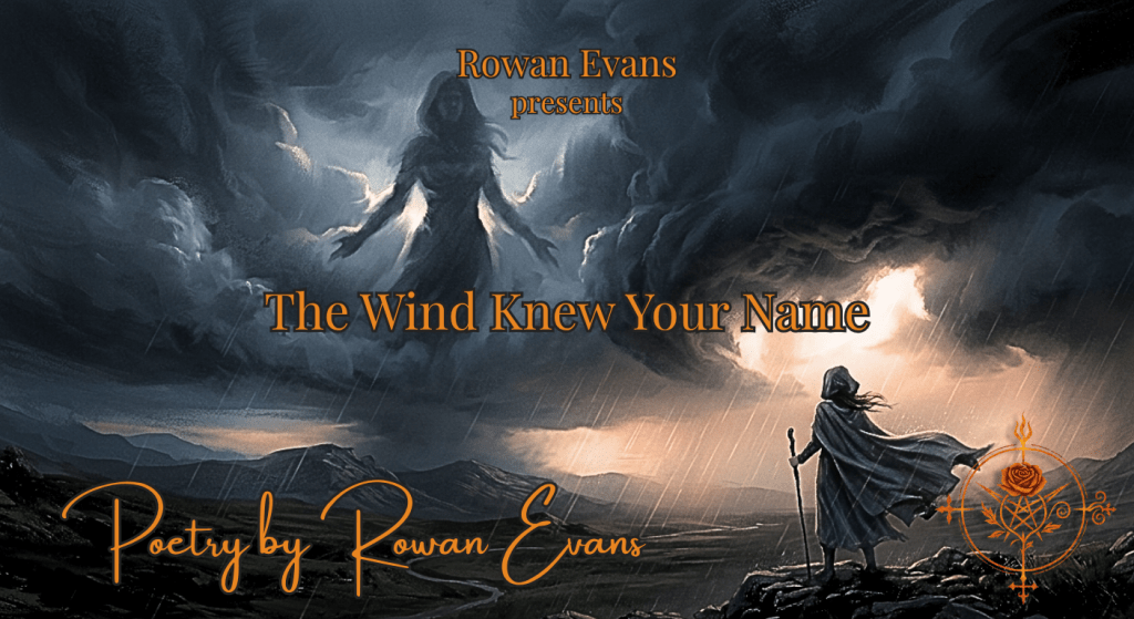 A person standing in wind and rain as a storm forms a human silhouette in the distance symbolizing emotional awakening and connection