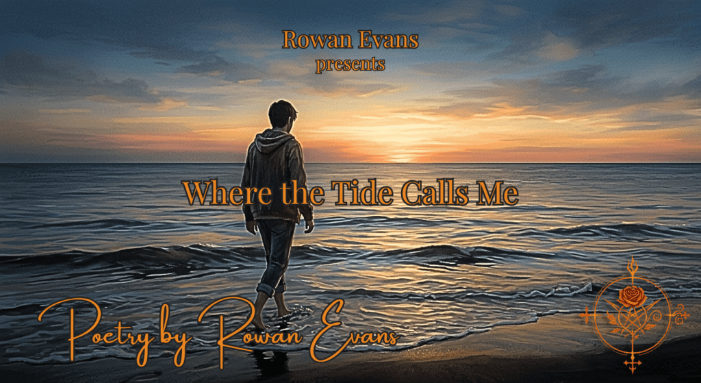 Person walking into the ocean at sunset symbolizing following a personal path and embracing change.