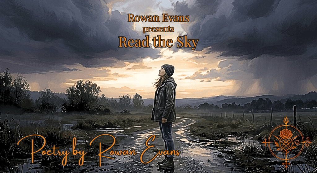 A solitary person stands beneath clearing storm clouds as sunlight begins breaking through the sky after rain.