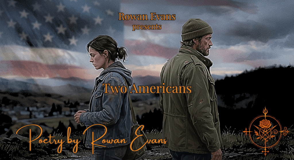 Two people standing apart representing cultural and emotional disconnect despite shared identity.