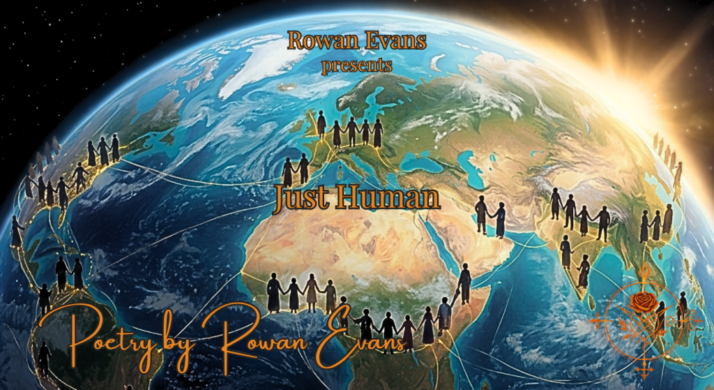 The Earth at sunrise with diverse people connected across continents by glowing threads of light, symbolizing shared humanity.