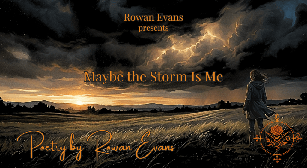 A lone figure stands beneath towering storm clouds illuminated by warm light, symbolizing personal transformation and overcoming the fear of change.